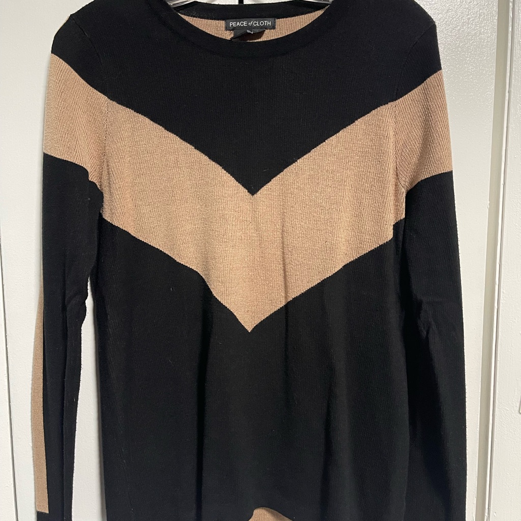 Vintage Peace Of Cloth Black And Tan Sweater